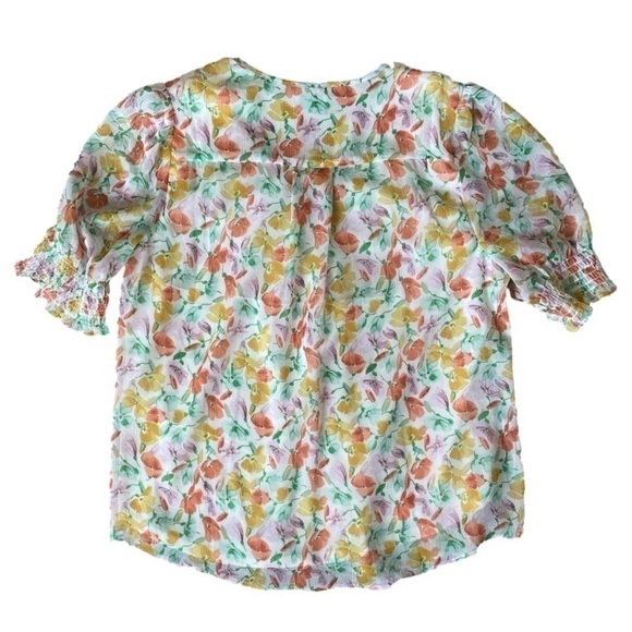 1. State Floral Puff Sleeve Blouse, L - Picture 2 of 6